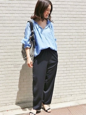 「cellar door」｜「アイテム（バッグ）」を使った、Woodyさん（レディース・160cm）の夏コーディネート