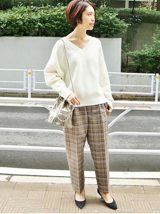 IENA（イエナ）の「ウールモヘヤガーターVネックプルオーバー