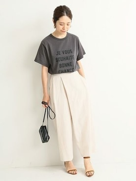 「IENA（イエナ）のアイテム（パンツ）」を使った、Woodyさん（レディース・160cm）の夏コーディネート