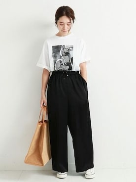 「IENA（イエナ）のアイテム（バッグ）」を使った、Woodyさん（レディース・160cm）の夏コーディネート