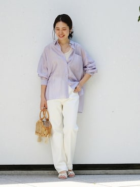 「IENA（イエナ）のアイテム（パンツ）」を使った、Woodyさん（レディース・160cm）の春コーディネート