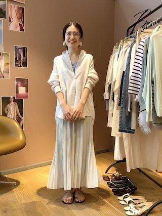 イエナ／定番品❤️羽織にも！ツイルオーバーシャツブラウス ナチュラルホワイト 20200406105302809_320.jpg