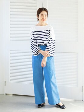 「IENA（イエナ）のアイテム（パンツ）」を使った、Woodyさん（レディース・160cm）の春コーディネート