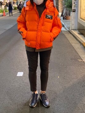 「AVIREX（アヴィレックス）のアイテム（ダウンジャケット/コート）」を使った、1470さん（レディース・158cm）の秋コーディネート