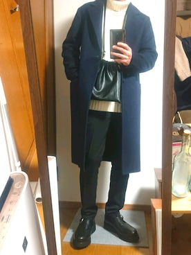 「リドム」｜「アイテム（チェスターコート）」を使った、こうじ@プチプラさん（メンズ・172cm）の冬コーディネート