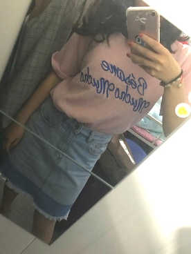 「URBAN RESEARCH（アーバンリサーチ）のアイテム（デニムスカート）」を使った、小狗子777さん（レディース・155cm）の春コーディネート