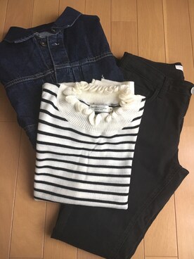 「SEVENDAYS=SUNDAY（セブンデイズサンデイ）のアイテム（デニムジャケット）」を使った、mimiさん（レディース・163cm）の秋コーディネート
