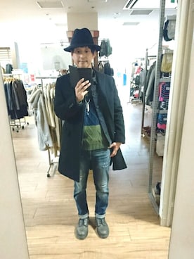 「CURRENT（カレント）のアイテム（トップス）」を使った、キヨキヨさん（メンズ・167cm）の冬コーディネート