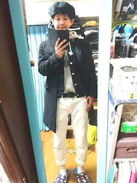 「ベレー帽推奨委員会」｜「アイテム（チェスターコート）」を使った、キヨキヨさん（メンズ・167cm）の冬コーディネート