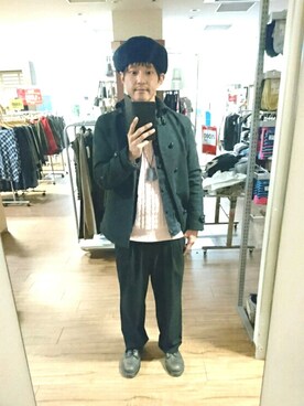 「ベレー帽推奨委員会」｜「アイテム（デニムジャケット）」を使った、キヨキヨさん（メンズ・167cm）の冬コーディネート