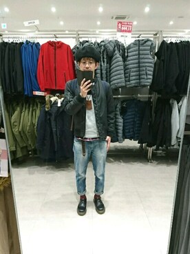 「ベレー帽推奨委員会」｜「アイテム（ブルゾン）」を使った、キヨキヨさん（メンズ・167cm）の冬コーディネート