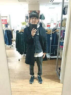 「ベレー帽推奨委員会」｜「アイテム（チェスターコート）」を使った、キヨキヨさん（メンズ・167cm）の冬コーディネート