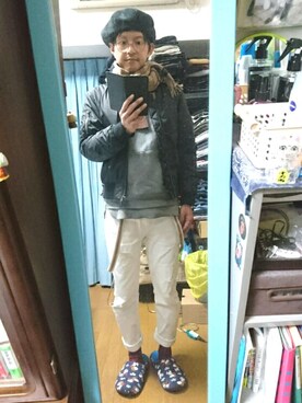 「ベレー帽推奨委員会」｜「アイテム（ブルゾン）」を使った、キヨキヨさん（メンズ・167cm）の冬コーディネート