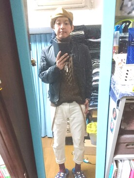「ベレー帽推奨委員会」｜「アイテム（ブルゾン）」を使った、キヨキヨさん（メンズ・167cm）の冬コーディネート