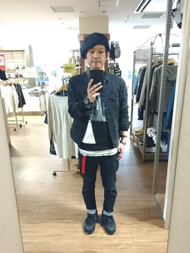 「ベレー帽推奨委員会」｜「アイテム（デニムジャケット）」を使った、キヨキヨさん（メンズ・167cm）の春コーディネート