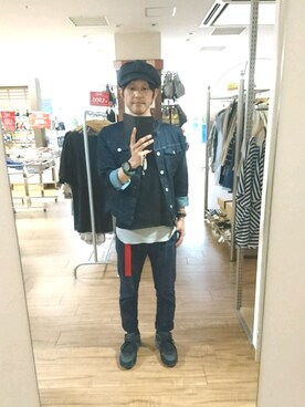 「ベレー帽推奨委員会」｜「アイテム（デニムジャケット）」を使った、キヨキヨさん（メンズ・167cm）の春コーディネート