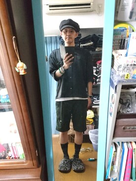 「ベレー帽推奨委員会」｜「アイテム（キャスケット）」を使った、キヨキヨさん（メンズ・167cm）の夏コーディネート