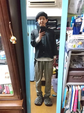 「ベレー帽推奨委員会」｜「アイテム（スラックス）」を使った、キヨキヨさん（メンズ・167cm）の秋コーディネート