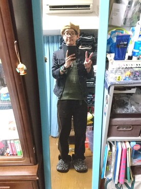 「ベレー帽推奨委員会」｜「アイテム（デニムジャケット）」を使った、キヨキヨさん（メンズ・167cm）の秋コーディネート