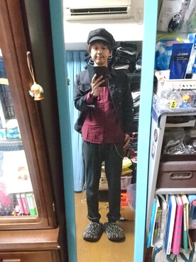 「ベレー帽推奨委員会」｜「アイテム（デニムジャケット）」を使った、キヨキヨさん（メンズ・167cm）の秋コーディネート