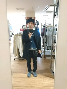 「ベレー帽推奨委員会」｜「アイテム（チェスターコート）」を使った、キヨキヨさん（メンズ・167cm）の秋コーディネート