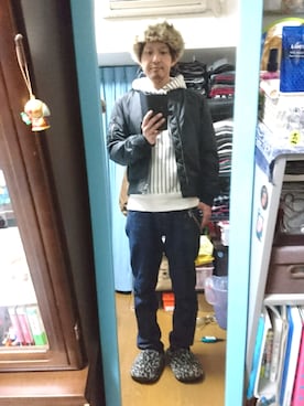 「ベレー帽推奨委員会」｜「アイテム（ブルゾン）」を使った、キヨキヨさん（メンズ・167cm）の冬コーディネート