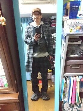 「ベレー帽推奨委員会」｜「アイテム（スラックス）」を使った、キヨキヨさん（メンズ・167cm）の冬コーディネート