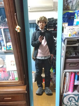 「ベレー帽推奨委員会」｜「アイテム（その他アウター）」を使った、キヨキヨさん（メンズ・167cm）の冬コーディネート