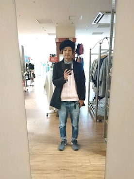 「ベレー帽推奨委員会」｜「アイテム（ステンカラーコート）」を使った、キヨキヨさん（メンズ・167cm）の春コーディネート