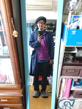 「ベレー帽推奨委員会」｜「アイテム（その他アウター）」を使った、キヨキヨさん（メンズ・167cm）の春コーディネート