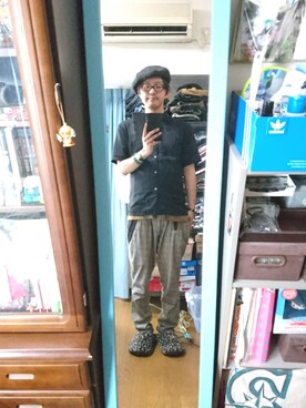 「ベレー帽推奨委員会」｜「アイテム（スラックス）」を使った、キヨキヨさん（メンズ・167cm）の夏コーディネート