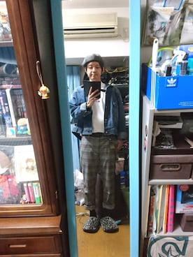 「CURRENT（カレント）のアイテム（パンツ）」を使った、キヨキヨさん（メンズ・167cm）の秋コーディネート