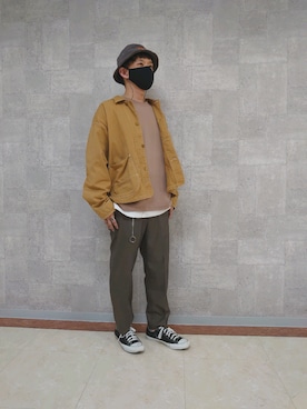 「MONKEY TIME（モンキータイム）のアイテム（ブルゾン）」を使った、キヨキヨさん（メンズ・167cm）の春コーディネート