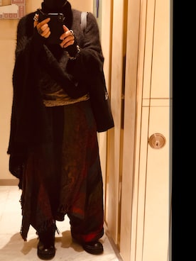 「Yohji Yamamoto（ヨウジヤマモト）のアイテム（スカート）」を使った、マティさん（メンズ・172cm）の秋コーディネート