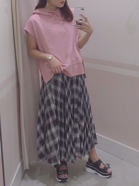 「へザー」｜「アイテム（パーカー）」を使った、ariさん（レディース・158cm）の夏コーディネート