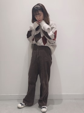 「へザー」｜「アイテム（スニーカー）」を使った、ariさん（レディース・158cm）の冬コーディネート