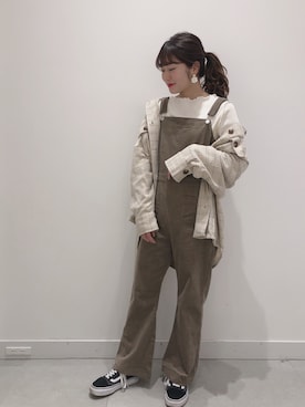 「へザー」｜「アイテム（サロペット/オーバーオール）」を使った、ariさん（レディース・158cm）の冬コーディネート