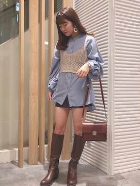 「へザー」｜「アイテム（その他トップス）」を使った、ariさん（レディース・158cm）の春コーディネート