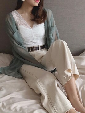 「へザー」｜「アイテム（アクセサリー）」を使った、ariさん（レディース・158cm）の春コーディネート