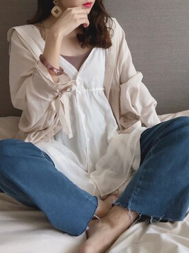 「へザー」｜「アイテム（キャミソール）」を使った、ariさん（レディース・158cm）の春コーディネート
