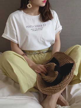 「へザー」｜「アイテム（帽子）」を使った、ariさん（レディース・158cm）の春コーディネート