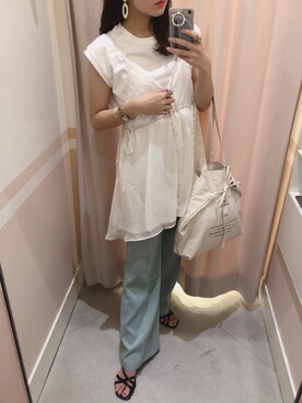 「へザー」｜「アイテム（トートバッグ）」を使った、ariさん（レディース・158cm）の春コーディネート