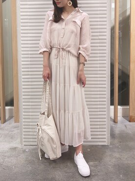 「へザー」｜「アイテム（トートバッグ）」を使った、ariさん（レディース・158cm）の夏コーディネート