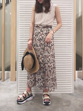 「へザー」｜「アイテム（帽子）」を使った、ariさん（レディース・158cm）の夏コーディネート