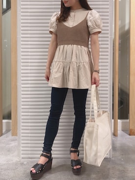 「へザー」｜「アイテム（トートバッグ）」を使った、ariさん（レディース・158cm）の夏コーディネート