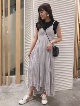 「へザー」｜「アイテム（スニーカー）」を使った、ariさん（レディース・158cm）の夏コーディネート
