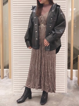 「へザー」｜「アイテム（その他アウター）」を使った、ariさん（レディース・158cm）の秋コーディネート