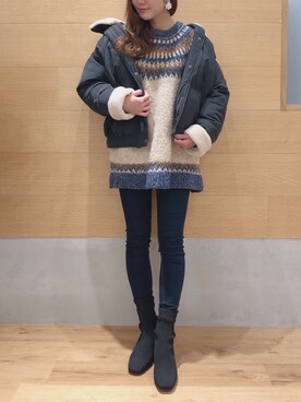 「へザー」｜「アイテム（ブルゾン）」を使った、ariさん（レディース・158cm）の秋コーディネート