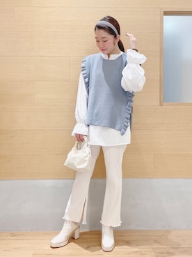 「アイテム（スウェットパンツ）」を使った、ariさん（レディース・158cm）の冬コーディネート