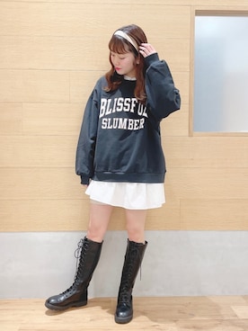 「へザー」｜「アイテム（スウェット）」を使った、ariさん（レディース・158cm）の冬コーディネート